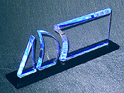 Acrylic sailing trophy with mainsail and jib